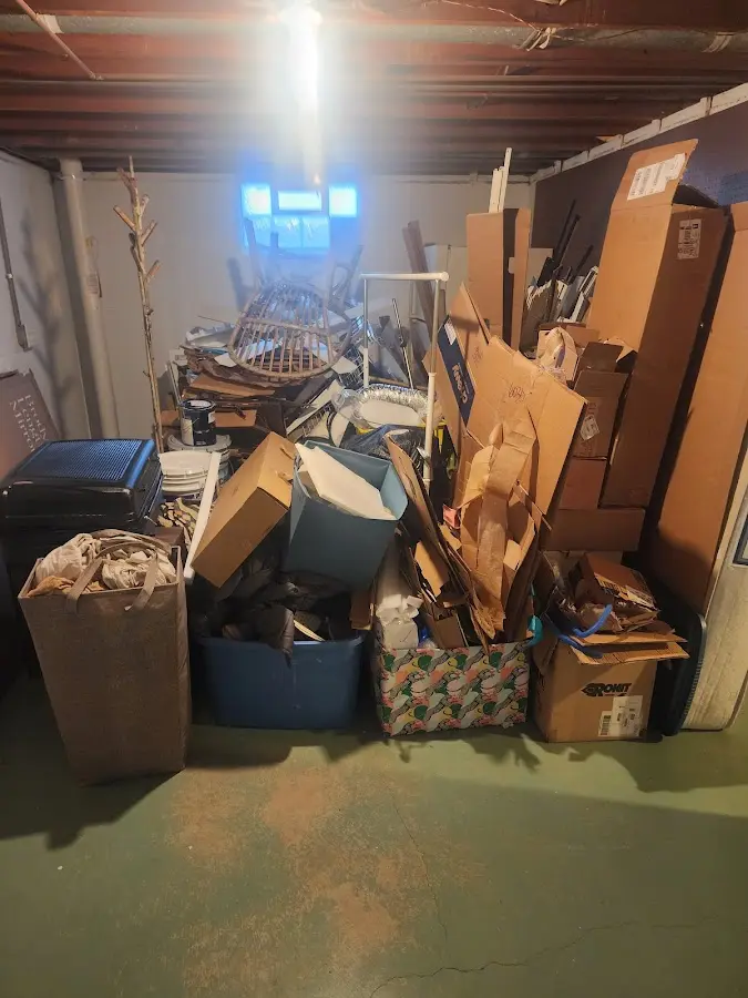 Roll-off dumpster container at job site for Yard Waste Dumpster Rental in Mullica